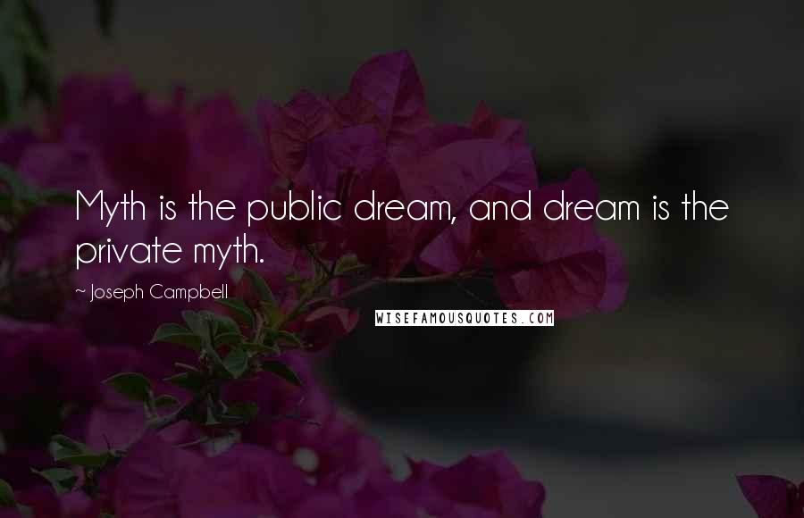 Joseph Campbell Quotes: Myth is the public dream, and dream is the private myth.