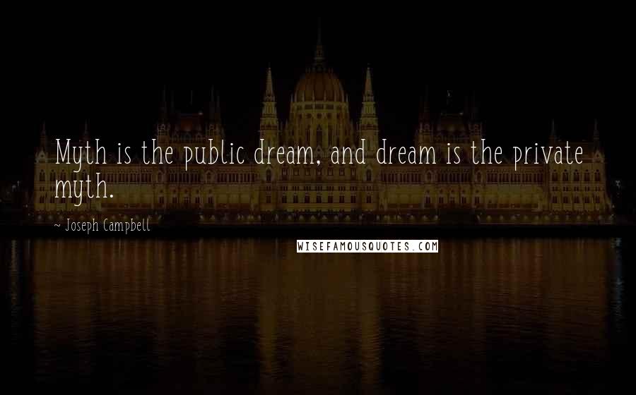 Joseph Campbell Quotes: Myth is the public dream, and dream is the private myth.