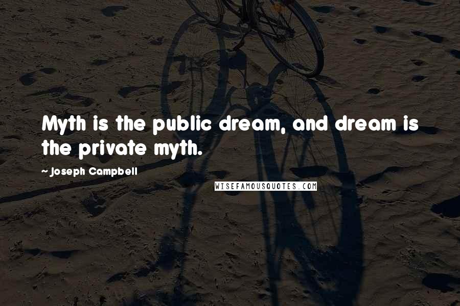 Joseph Campbell Quotes: Myth is the public dream, and dream is the private myth.