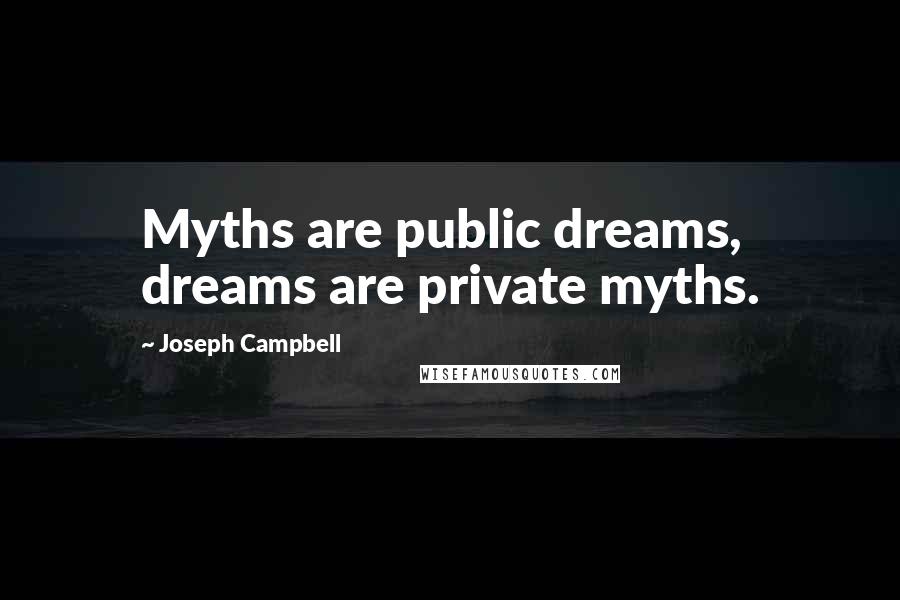 Joseph Campbell Quotes: Myths are public dreams, dreams are private myths.