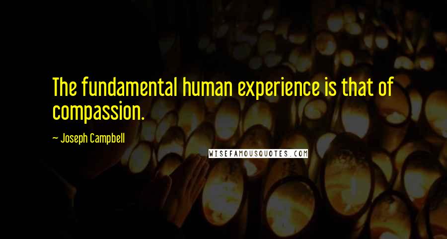 Joseph Campbell Quotes: The fundamental human experience is that of compassion.