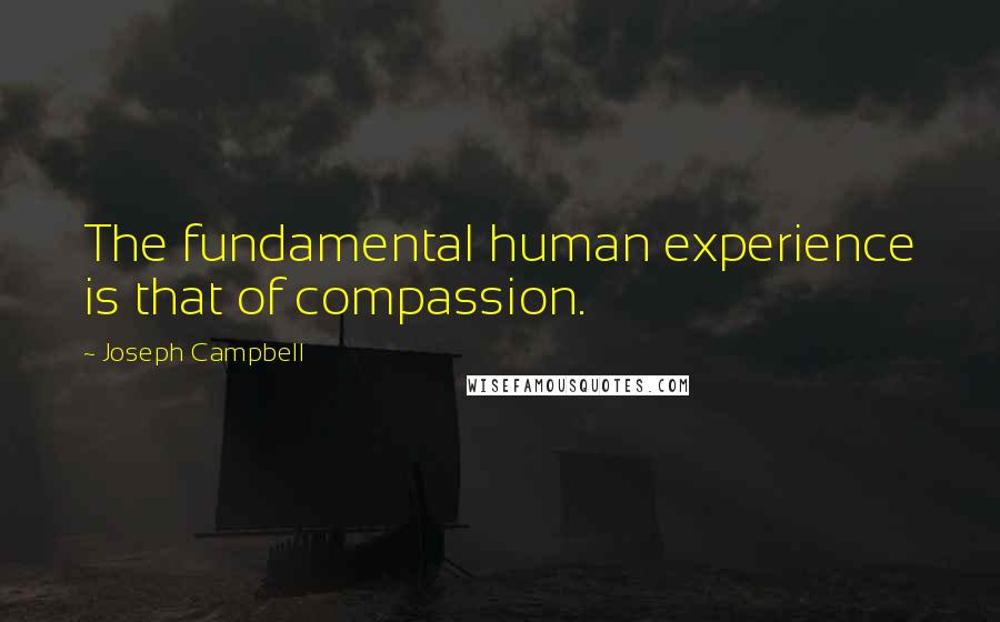 Joseph Campbell Quotes: The fundamental human experience is that of compassion.