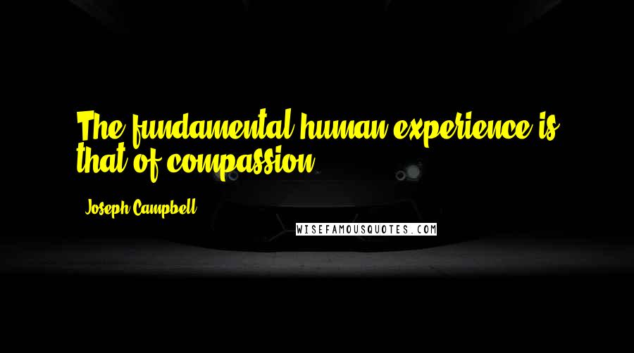 Joseph Campbell Quotes: The fundamental human experience is that of compassion.