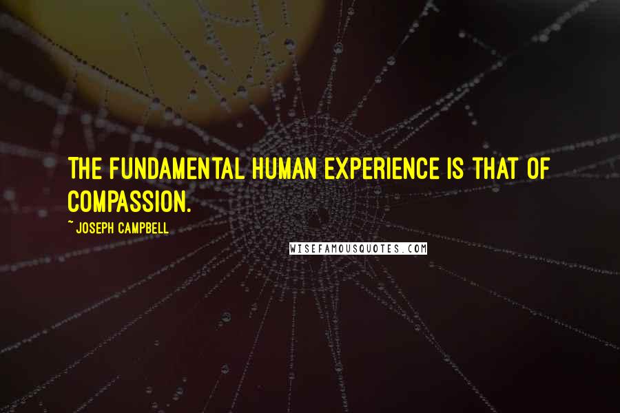 Joseph Campbell Quotes: The fundamental human experience is that of compassion.