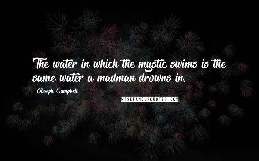 Joseph Campbell Quotes: The water in which the mystic swims is the same water a madman drowns in.