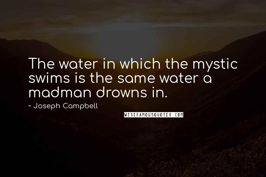 Joseph Campbell Quotes: The water in which the mystic swims is the same water a madman drowns in.