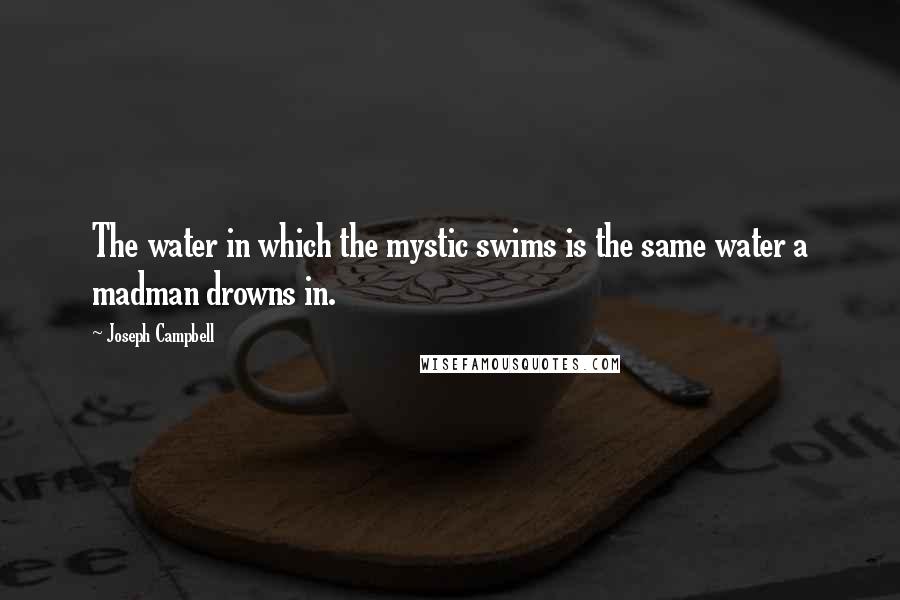Joseph Campbell Quotes: The water in which the mystic swims is the same water a madman drowns in.