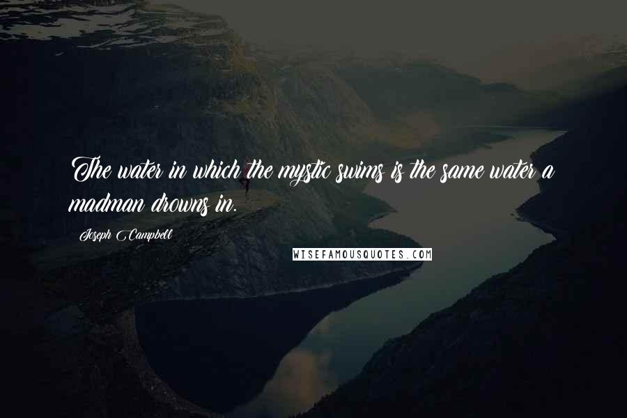 Joseph Campbell Quotes: The water in which the mystic swims is the same water a madman drowns in.