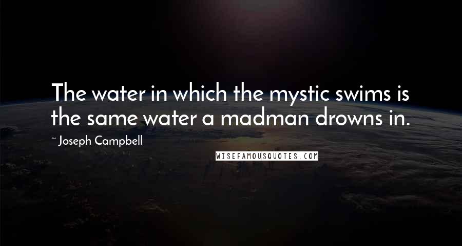 Joseph Campbell Quotes: The water in which the mystic swims is the same water a madman drowns in.
