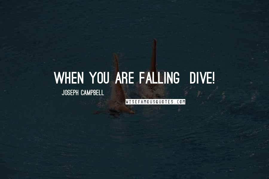 Joseph Campbell Quotes: When you are falling Dive!