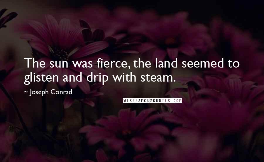 Joseph Conrad Quotes: The sun was fierce, the land seemed to glisten and drip with steam.