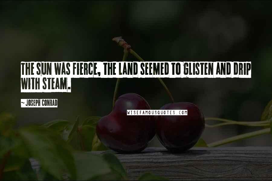 Joseph Conrad Quotes: The sun was fierce, the land seemed to glisten and drip with steam.