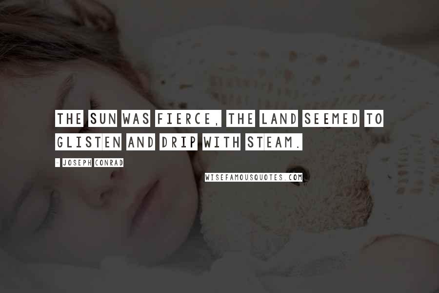 Joseph Conrad Quotes: The sun was fierce, the land seemed to glisten and drip with steam.