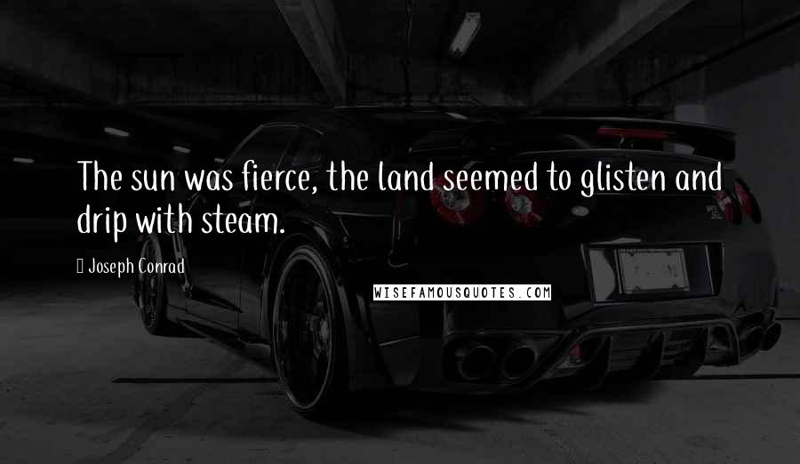 Joseph Conrad Quotes: The sun was fierce, the land seemed to glisten and drip with steam.