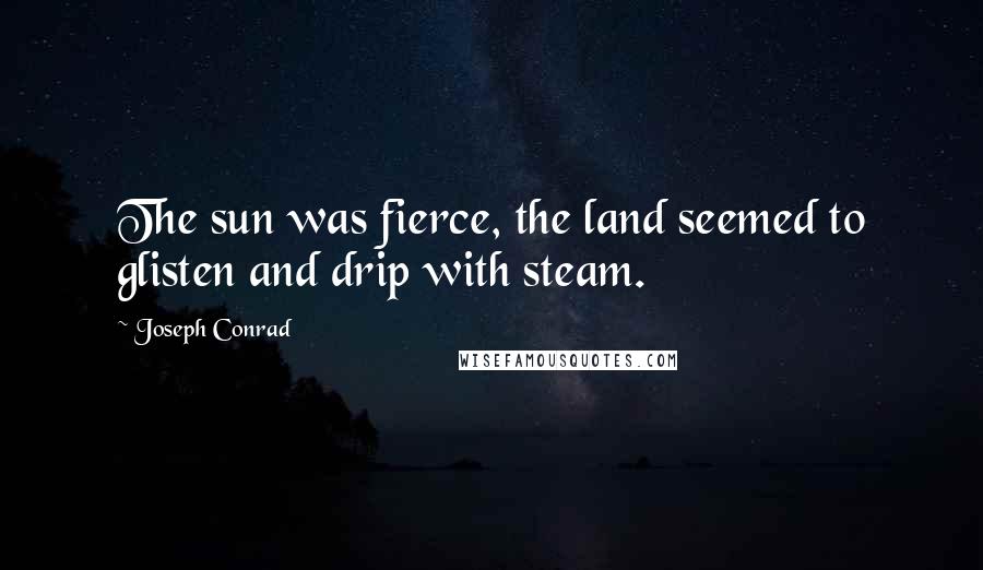 Joseph Conrad Quotes: The sun was fierce, the land seemed to glisten and drip with steam.