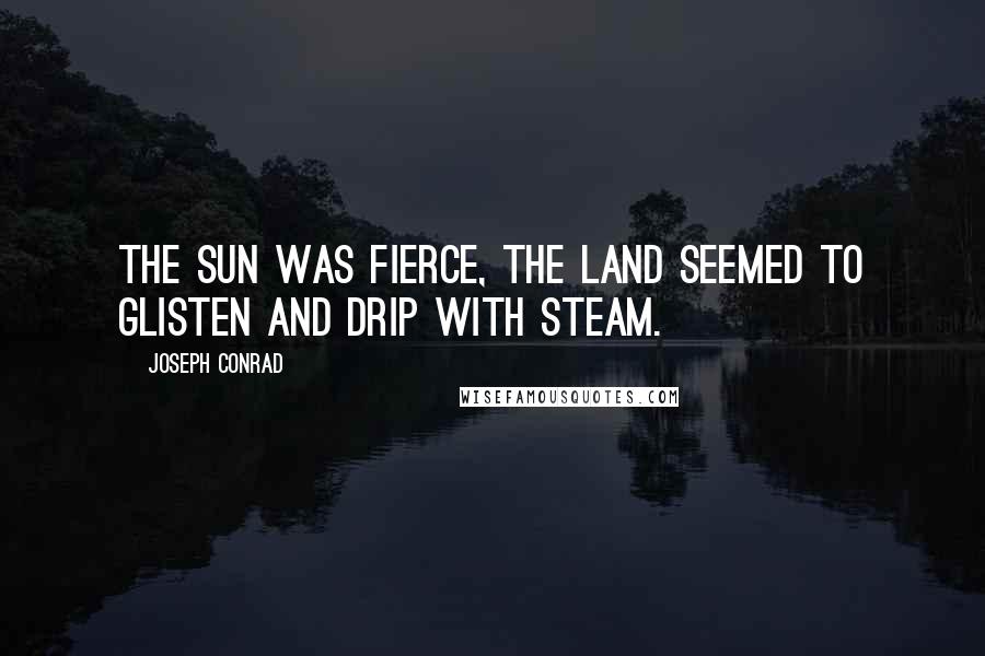 Joseph Conrad Quotes: The sun was fierce, the land seemed to glisten and drip with steam.