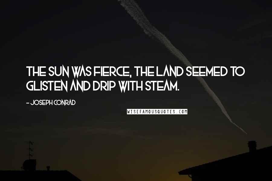 Joseph Conrad Quotes: The sun was fierce, the land seemed to glisten and drip with steam.