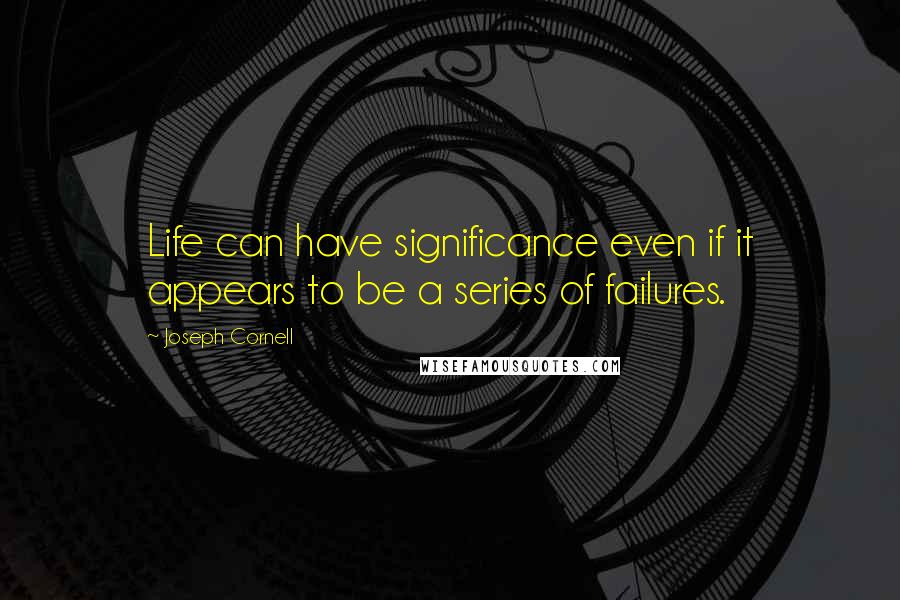 Joseph Cornell Quotes: Life can have significance even if it appears to be a series of failures.