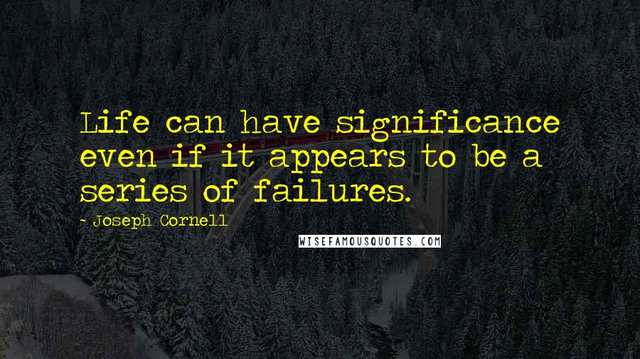 Joseph Cornell Quotes: Life can have significance even if it appears to be a series of failures.