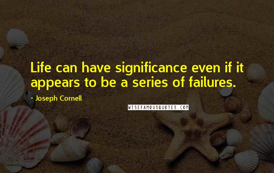 Joseph Cornell Quotes: Life can have significance even if it appears to be a series of failures.