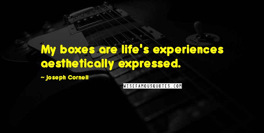 Joseph Cornell Quotes: My boxes are life's experiences aesthetically expressed.