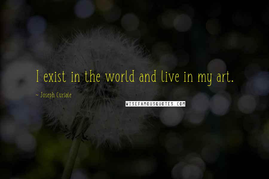 Joseph Curiale Quotes: I exist in the world and live in my art.