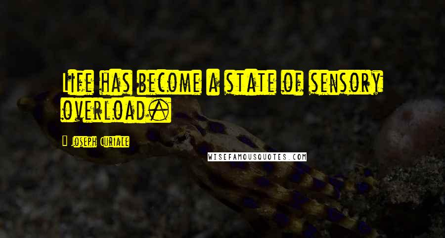 Joseph Curiale Quotes: Life has become a state of sensory overload.