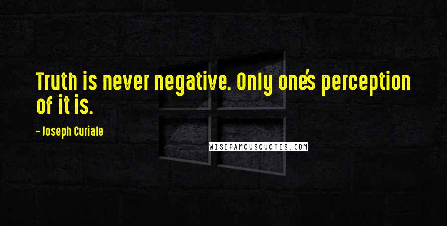 Joseph Curiale Quotes: Truth is never negative. Only one's perception of it is.