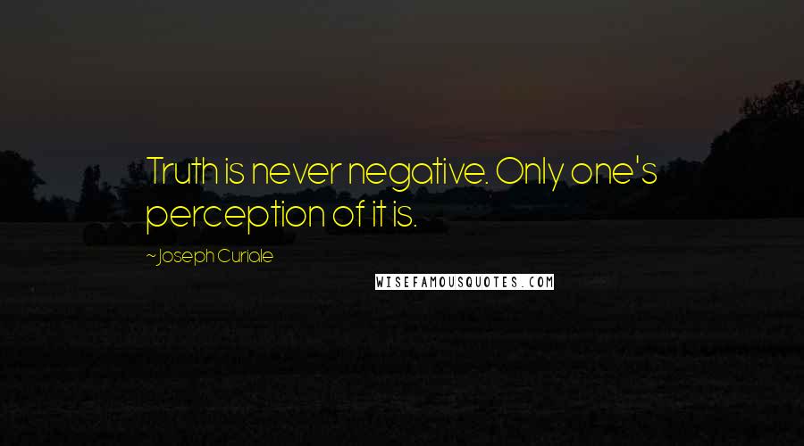 Joseph Curiale Quotes: Truth is never negative. Only one's perception of it is.