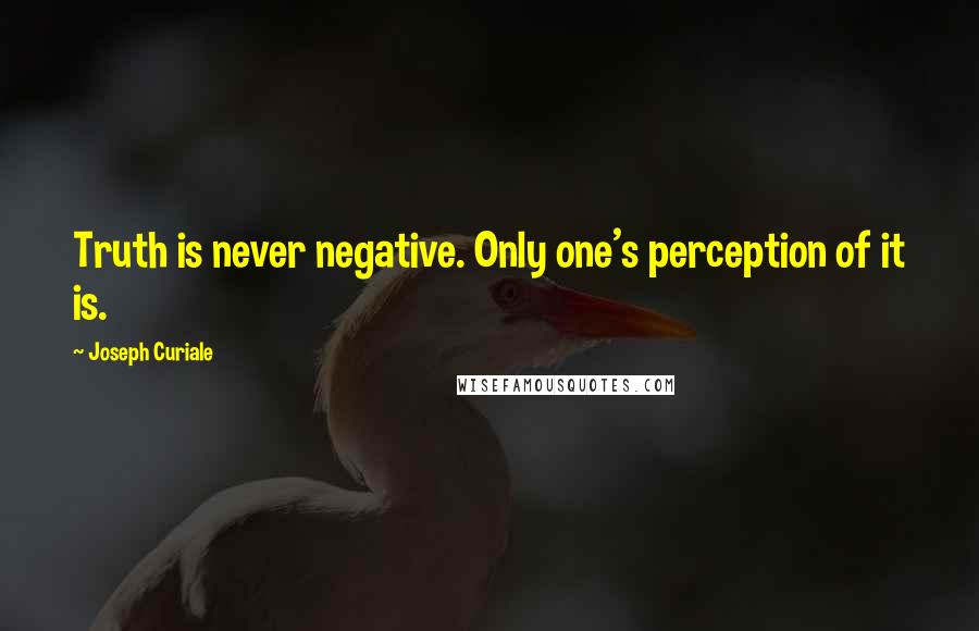 Joseph Curiale Quotes: Truth is never negative. Only one's perception of it is.