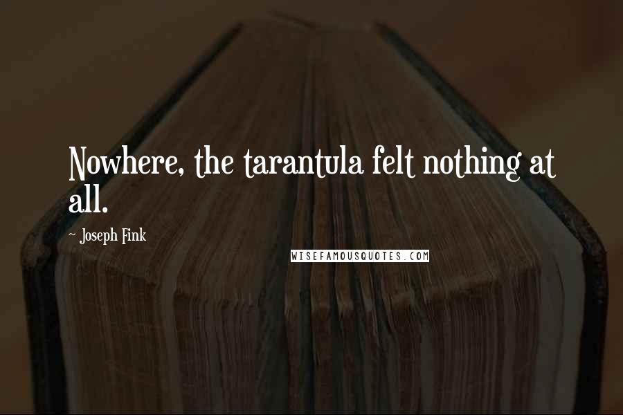 Joseph Fink Quotes: Nowhere, the tarantula felt nothing at all.