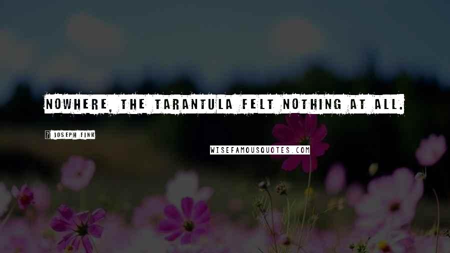 Joseph Fink Quotes: Nowhere, the tarantula felt nothing at all.