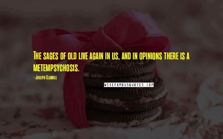 Joseph Glanvill Quotes: The sages of old live again in us, and in opinions there is a metempsychosis.