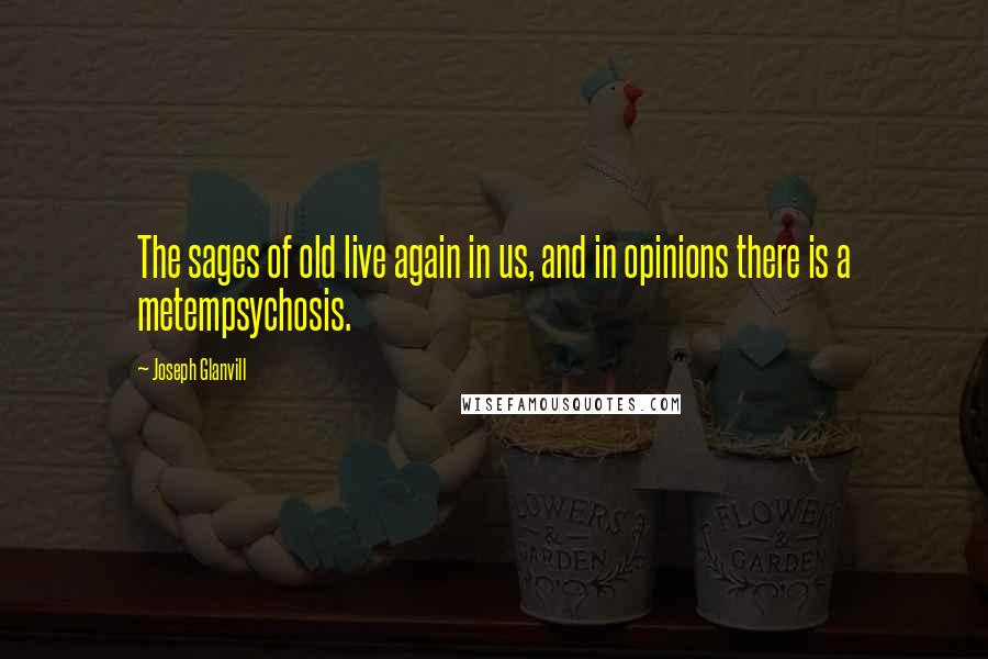 Joseph Glanvill Quotes: The sages of old live again in us, and in opinions there is a metempsychosis.