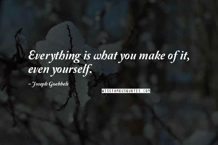 Joseph Goebbels Quotes: Everything is what you make of it, even yourself.