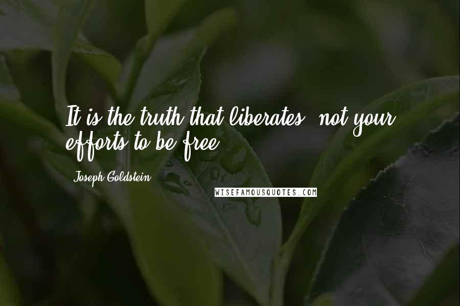 Joseph Goldstein Quotes: It is the truth that liberates, not your efforts to be free.