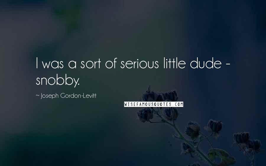 Joseph Gordon-Levitt Quotes: I was a sort of serious little dude - snobby.