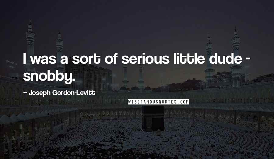 Joseph Gordon-Levitt Quotes: I was a sort of serious little dude - snobby.