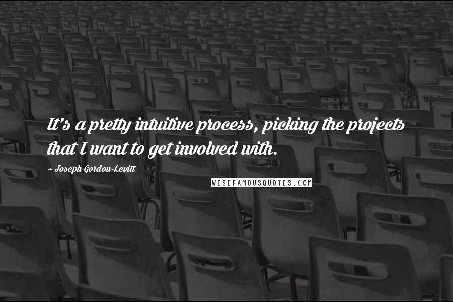 Joseph Gordon-Levitt Quotes: It's a pretty intuitive process, picking the projects that I want to get involved with.