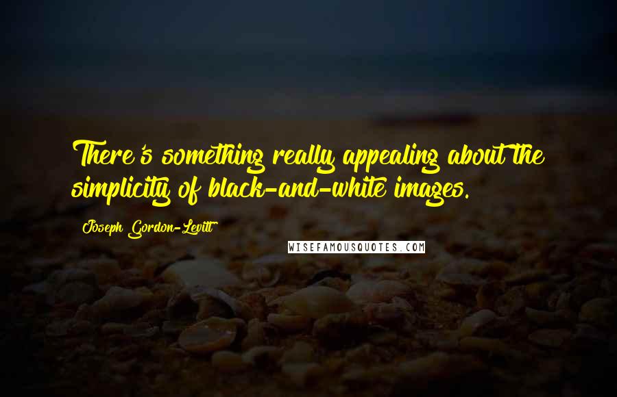 Joseph Gordon-Levitt Quotes: There's something really appealing about the simplicity of black-and-white images.