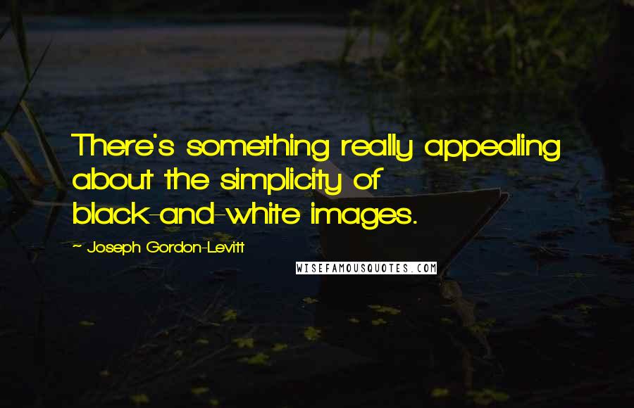 Joseph Gordon-Levitt Quotes: There's something really appealing about the simplicity of black-and-white images.