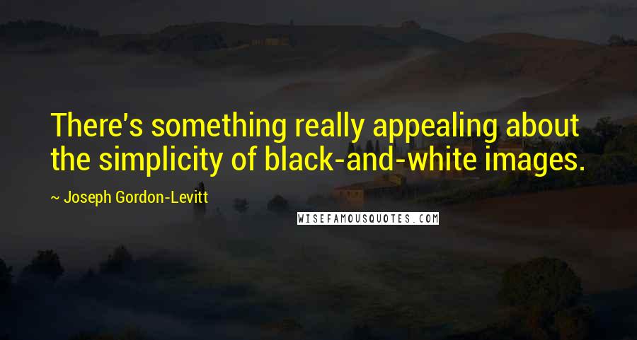 Joseph Gordon-Levitt Quotes: There's something really appealing about the simplicity of black-and-white images.