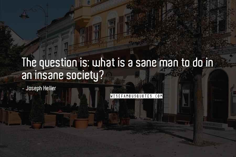 Joseph Heller Quotes: The question is: what is a sane man to do in an insane society?