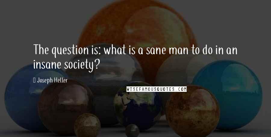 Joseph Heller Quotes: The question is: what is a sane man to do in an insane society?