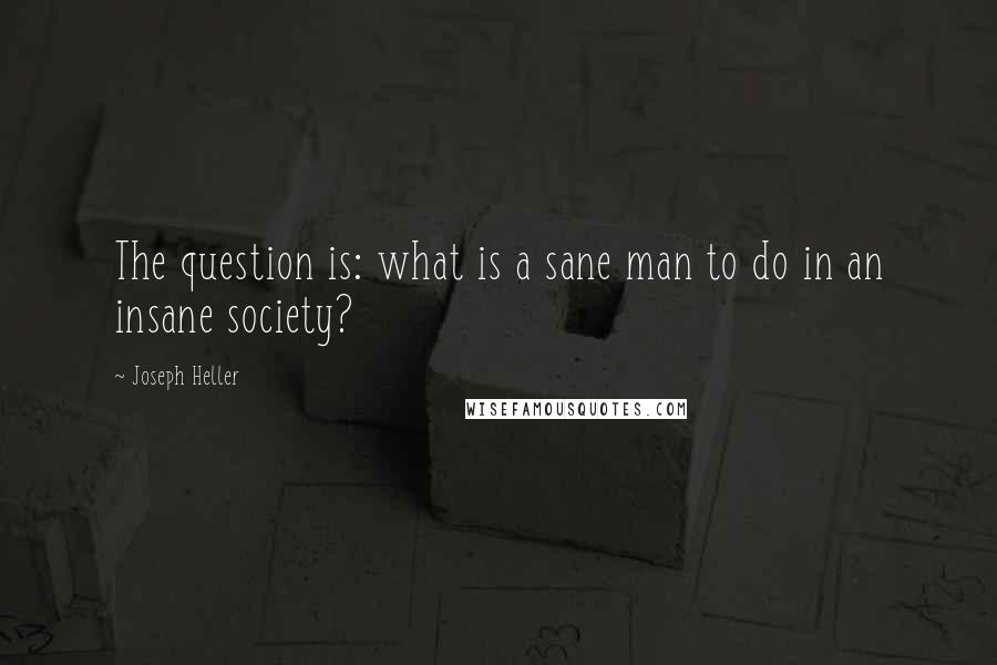 Joseph Heller Quotes: The question is: what is a sane man to do in an insane society?