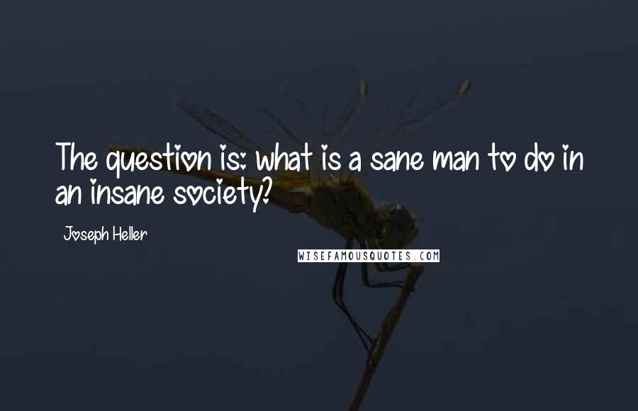 Joseph Heller Quotes: The question is: what is a sane man to do in an insane society?