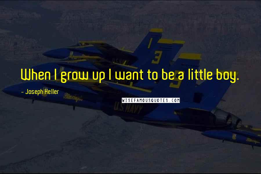 Joseph Heller Quotes: When I grow up I want to be a little boy.