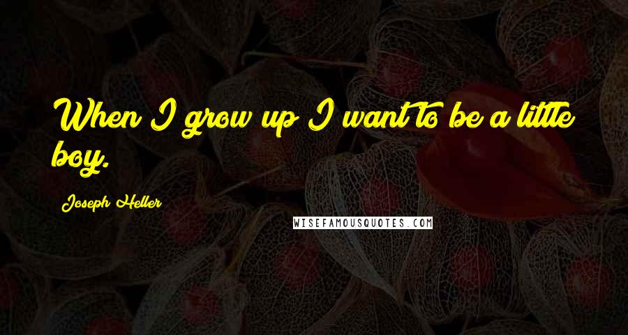 Joseph Heller Quotes: When I grow up I want to be a little boy.