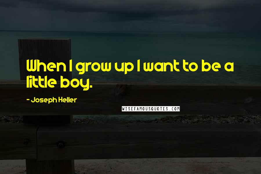 Joseph Heller Quotes: When I grow up I want to be a little boy.