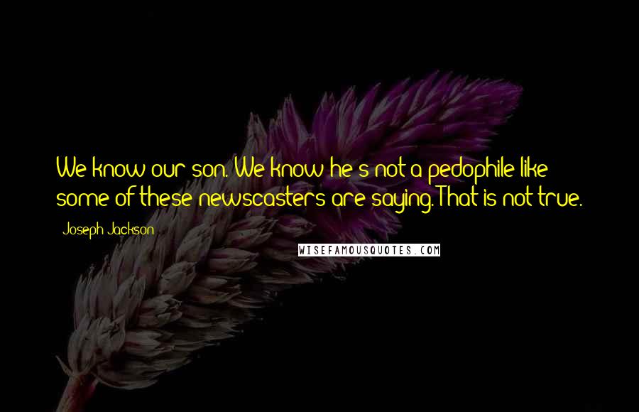 Joseph Jackson Quotes: We know our son. We know he's not a pedophile like some of these newscasters are saying. That is not true.
